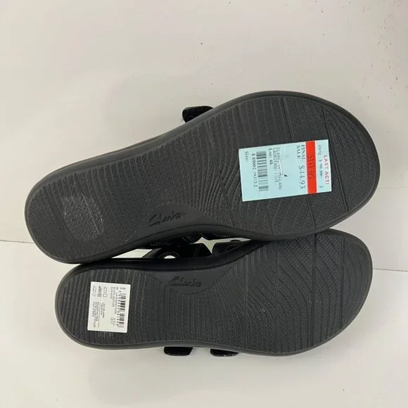 Clarks Women's Lauriann Black Leather Slide Sandals size 6 Adjustable straps - Picture 7 of 8